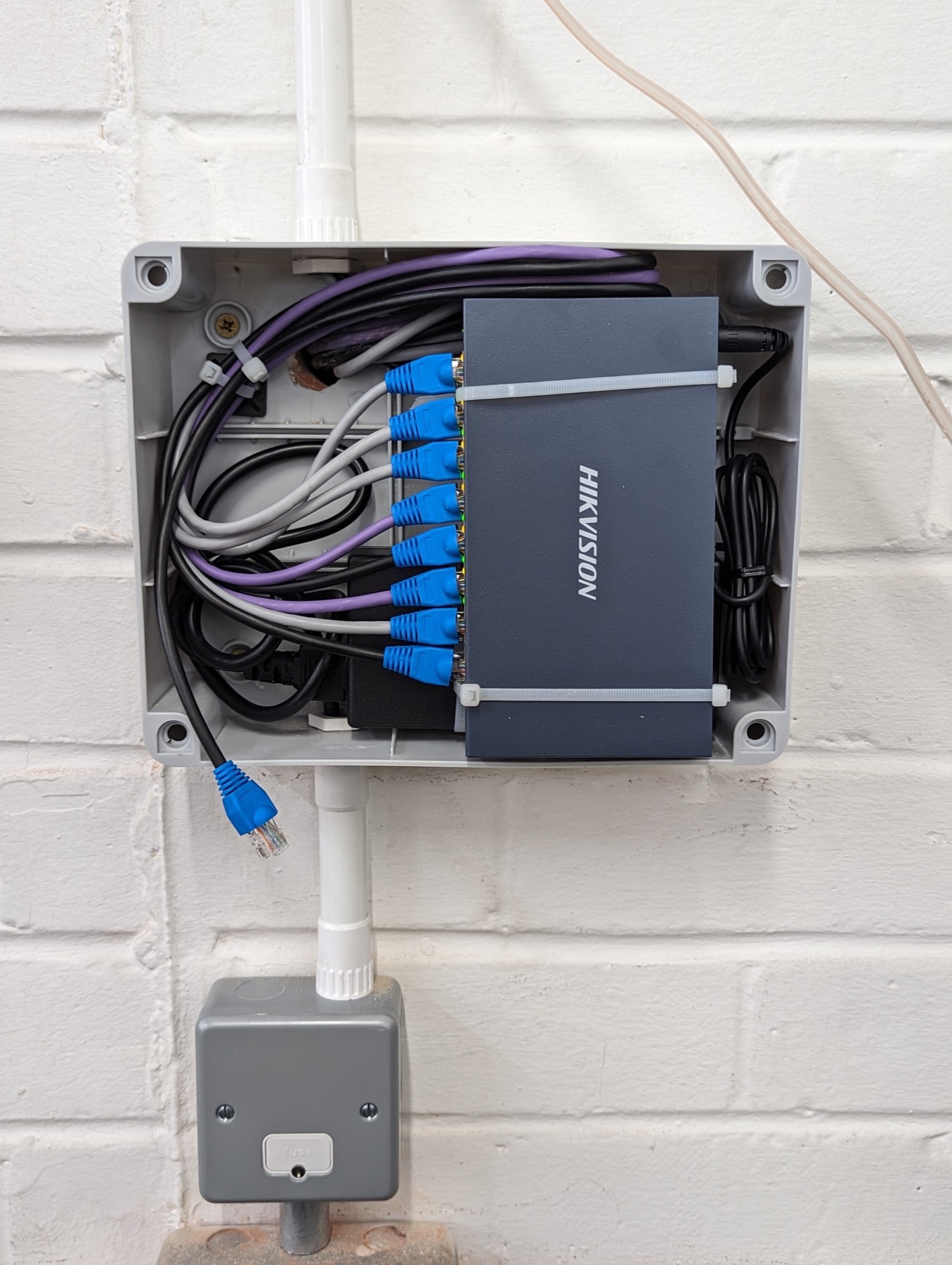 A patched recorder and network rack.