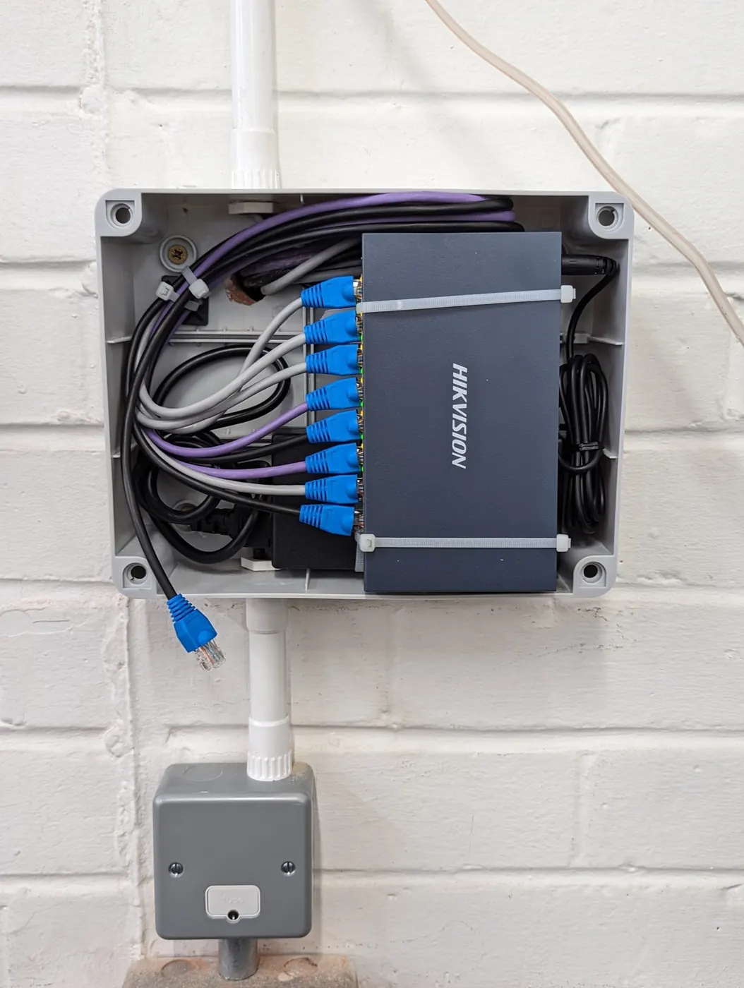 A patched recorder and network rack.
