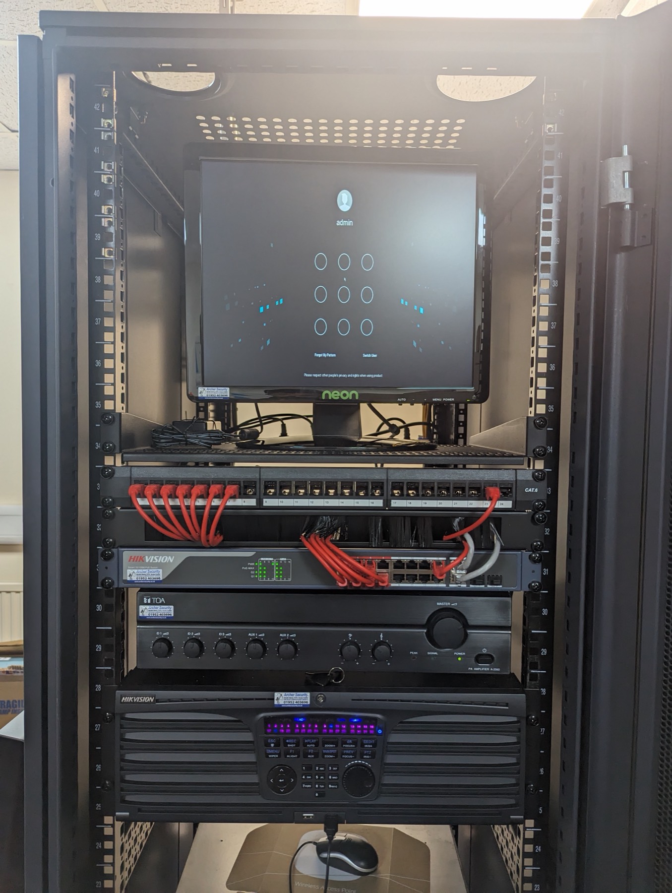 Patched network rack and recorder